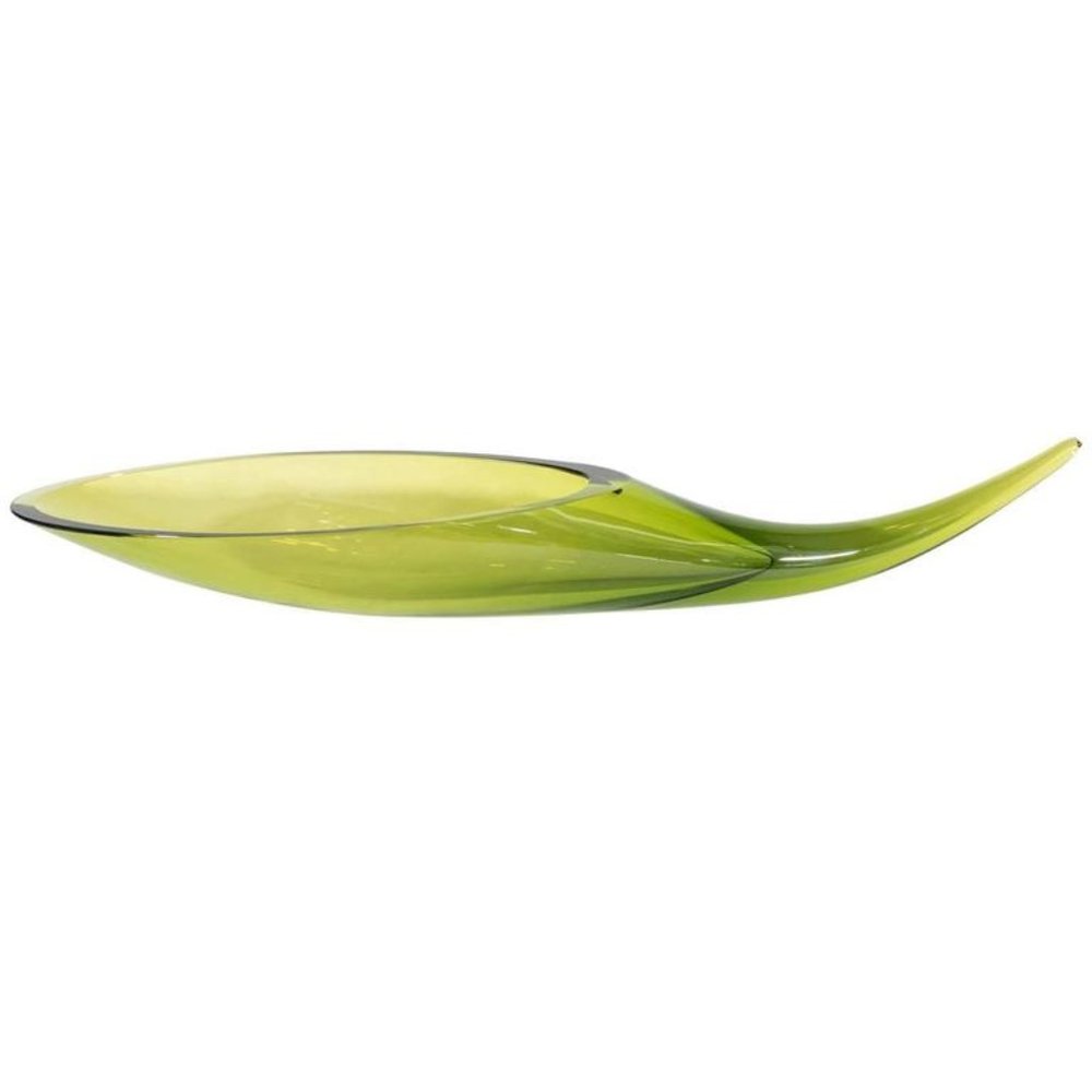 Blenko Glass Olive Cornucopia Horn 1950s